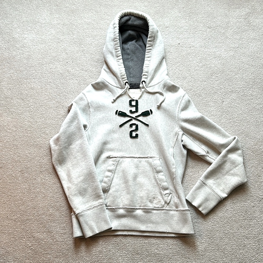 Vintage Abercrombie & Fitch Grey Green Hoodie Men Medium M SOFT 85% Cotton A&F